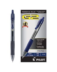 PIL31187 G2 PREMIUM RETRACTABLE GEL PEN, 0.7MM, BLUE INK, SMOKE BARREL, DOZEN