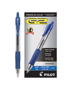 PIL31003 G2 PREMIUM RETRACTABLE GEL PEN, 0.5MM, BLUE INK, SMOKE BARREL, DOZEN