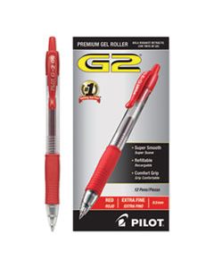 PIL31004 G2 PREMIUM RETRACTABLE GEL PEN, 0.5MM, RED INK, SMOKE BARREL, DOZEN