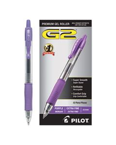 PIL31006 G2 PREMIUM RETRACTABLE GEL PEN, 0.5MM, PURPLE INK, SMOKE BARREL, DOZEN