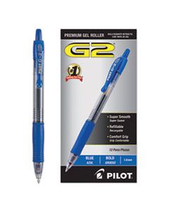 PIL31257 G2 PREMIUM RETRACTABLE GEL PEN, 1MM, BLUE INK, SMOKE BARREL, DOZEN