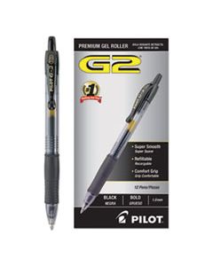 PIL31256 G2 PREMIUM RETRACTABLE GEL PEN, BOLD 1MM, BLACK INK, SMOKE BARREL, DOZEN