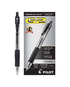 PIL31002 G2 PREMIUM RETRACTABLE GEL PEN, 0.5MM, BLACK INK, SMOKE BARREL, DOZEN