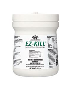 CLO32381 EZ-KILL QUAT ALCOHOL CLEANER DISINFECTANT WIPES, 10 X 10, 65/CANISTER, 12 CANISTERS/CARTON