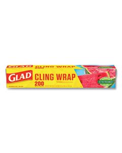 CLO00020CT CLINGWRAP PLASTIC WRAP, 200 SQUARE FOOT ROLL, CLEAR, 12/CARTON