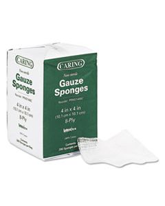 MIIPRM21408C CARING WOVEN GAUZE SPONGES, 4 X 4, NON-STERILE, 8-PLY, 200/PACK
