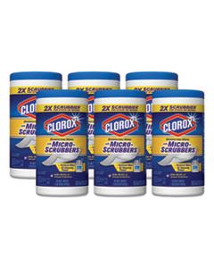 CLO31270CT DISINFECTING WIPES WITH MICRO-SCRUBBERS, CRISP LEMON, 7 X 8, 70/CANISTER, 6/CT