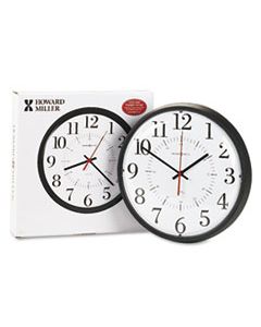 MIL625323 ALTON AUTO DAYLIGHT SAVINGS WALL CLOCK, 14" OVERALL DIAMETER, BLACK CASE, 1 AA (SOLD SEPARATELY)