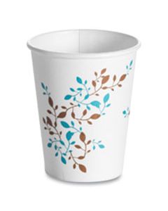 HUH62909 SINGLE WALL HOT CUPS, 8 OZ, VINE DESIGN, 1,000/CARTON