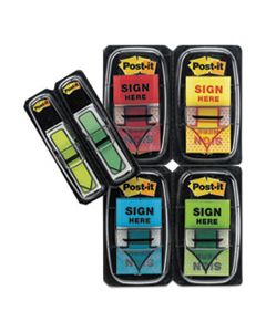 MMM680SH4VA ARROW MESSAGE 1" PAGE FLAGS, 200 "SIGN HERE", 48 ARROW, FOUR COLORS, 248/PACK