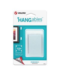 VEK95187 HANGABLES REMOVABLE WALL FASTENERS, 1.75" X 3", WHITE, 8/PACK