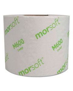 MORM600 MORSOFT MILLENNIUM BATH TISSUE, SEPTIC SAFE, 2-PLY, WHITE, 3.9" X 4", 600 SHEETS/ROLL, 48 ROLLS/CARTON