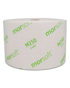 MORM250 MOR-SOFT CORELESS ALTERNATIVE BATH TISSUE, SEPTIC SAFE, 2-PLY, WHITE, 1250/ROLL, 24 ROLLS/CARTON