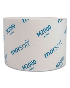 MORM2000 MORSOFT MILLENNIUM BATH TISSUE, SEPTIC SAFE, 1-PLY, WHITE, 3.9" X 4", 2000 SHEETS/ROLL, 24 ROLLS/CARTON