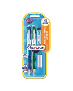 PAP1799404 CLEARPOINT ELITE MECHANICAL PENCILS, 0.7 MM, HB (#2), BLACK LEAD, BLUE AND GREEN BARRELS, 2/PACK