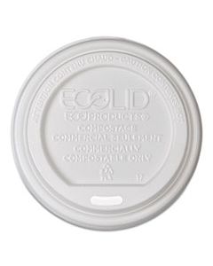 ECOEPECOLID8 ECOLID RENEWABLE/COMPOSTABLE HOT CUP LIDS, PLA, FITS 8 OZ HOT CUPS, 50/PACKS, 16 PACKS/CARTON