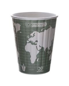 ECOEPBNHC12WD WORLD ART RENEWABLE AND COMPOSTABLE INSULATED HOT CUPS, PLA, 12 OZ, 40/PACKS, 15 PACKS/CARTON