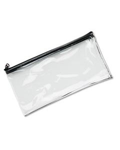 MMF234041720 LEATHERETTE ZIPPERED WALLET, LEATHER-LIKE VINYL, 11W X 6H, CLEAR