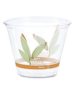 DCCRTP9RBARE BARE ECO-FORWARD RPET COLD CUPS, 9 OZ, LEAF DESIGN, CLEAR/GREEN/ORANGE, 1,000/CARTON