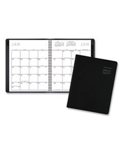 AAG70120X05 CONTEMPORARY MONTHLY PLANNER, 8.75 X 7, BLACK COVER, 2024