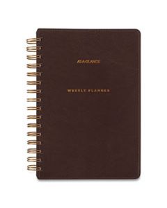 AAGYP20009 SIGNATURE COLLECTION DISTRESSED BROWN WEEKLY MONTHLY PLANNER, 8.5 X 5.5, , 2024-2025