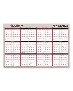 AAGA123 VERTICAL/HORIZONTAL ERASABLE QUARTERLY WALL PLANNER, 24 X 36,2023