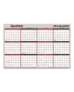 AAGA123 VERTICAL/HORIZONTAL ERASABLE QUARTERLY WALL PLANNER, 24 X 36, 2024