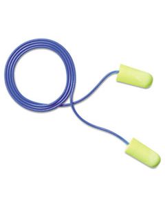 MMM3111250 E A RSOFT YELLOW NEON SOFT FOAM EARPLUGS, CORDED, REGULAR SIZE, 200 PAIRS