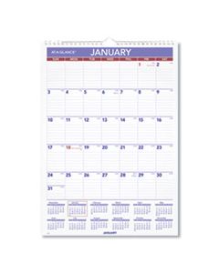 AAGPM228 MONTHLY WALL CALENDAR WITH RULED DAILY BLOCKS, 12 X 17, WHITE, 2024