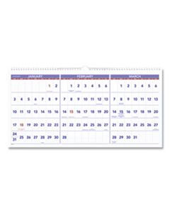 AAGPM1428 HORIZONTAL-FORMAT THREE-MONTH REFERENCE WALL CALENDAR, 24 X 12, 2024