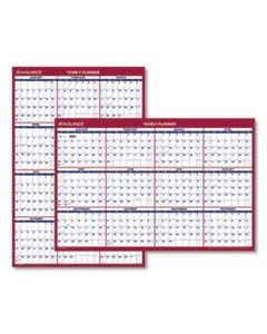 AAGPM32628 ERASABLE VERTICAL/HORIZONTAL WALL PLANNER, 32 X 48, BLUE/RED, 2024