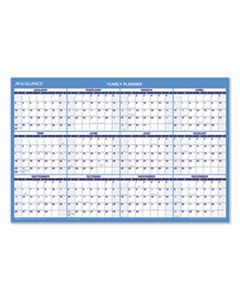 AAGPM20028 HORIZONTAL ERASABLE WALL PLANNER, 36 X 24, BLUE/WHITE, 2024