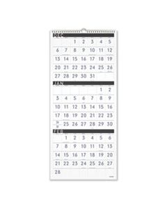 AAGPM11X28 CONTEMPORARY THREE-MONTHLY REFERENCE WALL CALENDAR, 12 X 27,  2024-2025