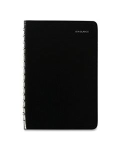 AAGSK4600 DAILY APPOINTMENT BOOK WITH OPEN SCHEDULING, 8 X 5, BLACK, 2024