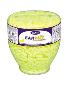 MMM3911004 E A RSOFT NEON TAPERED EARPLUG REFILL, CORDLESS, YELLOW, 500/BOX