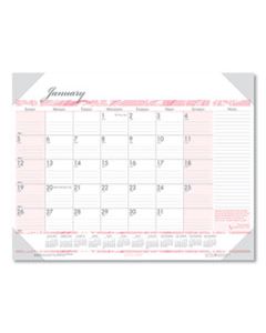 HOD1466 RECYCLED BREAST CANCER AWARENESS MONTHLY DESK PAD CALENDAR, 18.5 X 13, 2024