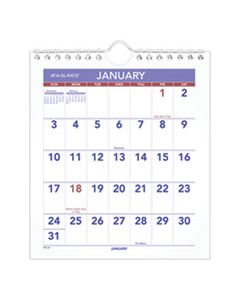 AAGPM528 MINI MONTHLY WALL CALENDAR, 7 X 8, WHITE, 2024