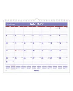 AAGPM828 MONTHLY WALL CALENDAR, 15 X 12, RED/BLUE, 2024