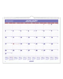 AAGPM828 MONTHLY WALL CALENDAR, 15 X 12, RED/BLUE, 2024