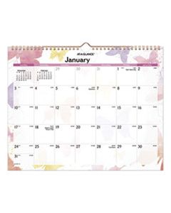 AAGPM91707 WATERCOLORS RECYCLED MONTHLY WALL CALENDAR, 15 X 12, 2024