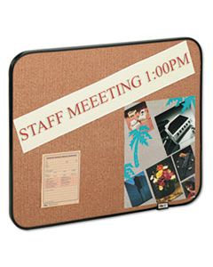 MMM558BBS STICKY SELF-STICK CORK BOARD, 22 X 18, NATURAL, BLACK FRAME