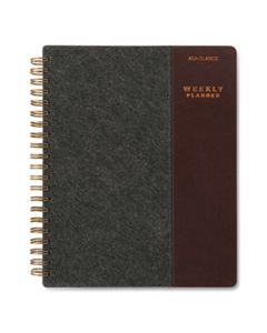 AAGYP90525 SIGNATURE COLLECTION TWO-TONED WEEKLY/MONTHLY PLANNER, 11 X 8.5, GRAY/BROWN, 2024