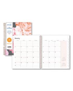 BLS110395 JOSELYN MONTHLY WIREBOUND PLANNER, 10 X 8, LIGHT PINK/PEACH/BLACK, 2024