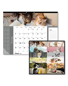 REDC194115 PETS COLLECTION MONTHLY DESK PAD, 22 X 17, FURRY KITTENS, 2024