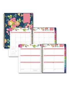 BLS107924 DAY DESIGNER ACADEMIC YEAR CYO WEEKLY/MONTHLY PLANNER, 11 X 8.5, NAVY/FLORAL, 2024-2025