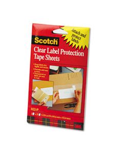 MMM822P SCOTCHPAD LABEL PROTECTION TAPE SHEETS, 4" X 6", CLEAR, 25/PAD, 2 PADS/PACK
