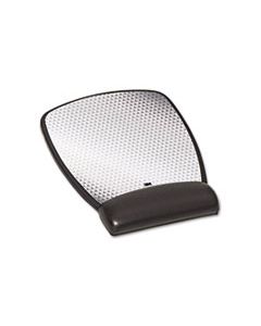 MMMMW309LE PRECISE LEATHERETTE MOUSE PAD W/STANDARD WRIST REST, 6-3/4 X 8-3/5, BLACK