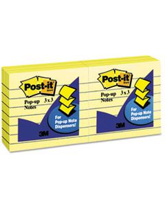 MMMR335YW ORIGINAL CANARY YELLOW POP-UP REFILL, LINED, 3 X 3, 100-SHEET, 6/PACK