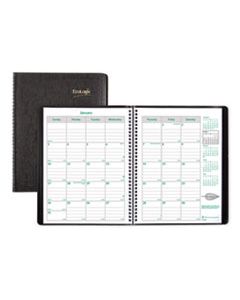 REDCB435WBLK ECOLOGIX RECYCLED MONTHLY PLANNER, 11 X 8.5, BLACK SOFT COVER, 2024