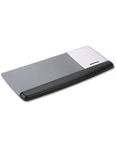 MMMWR422LE ANTIMICROBIAL GEL MOUSE PAD/KEYBOARD WRIST REST PLATFORM, BLACK/SILVER